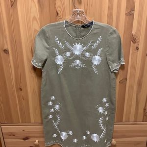 zara embroidered dress